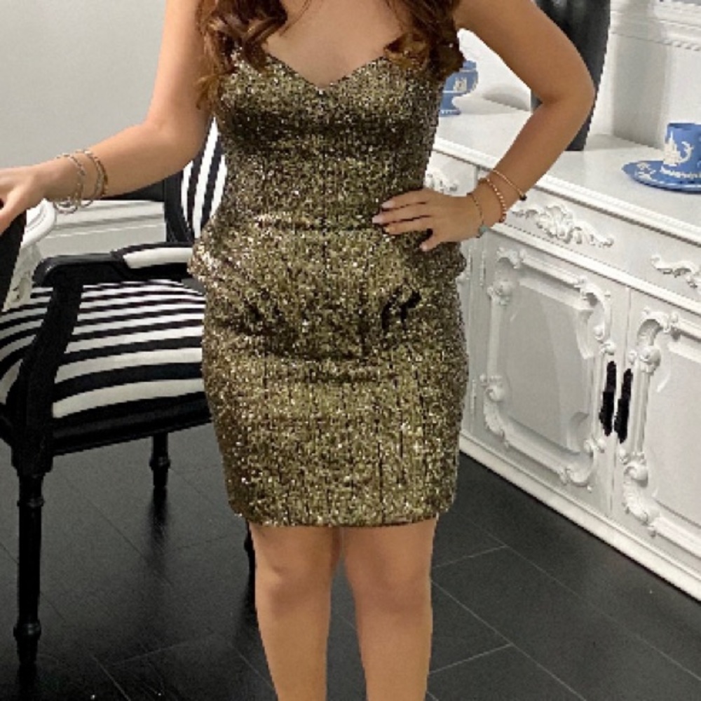 Bronze gold sequin abyss dress